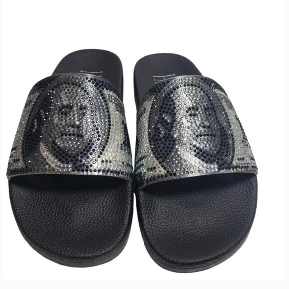 International Concepts Peymin25 Money Rhinestone Pool Slides Sz 8 - Picture 5 of 11